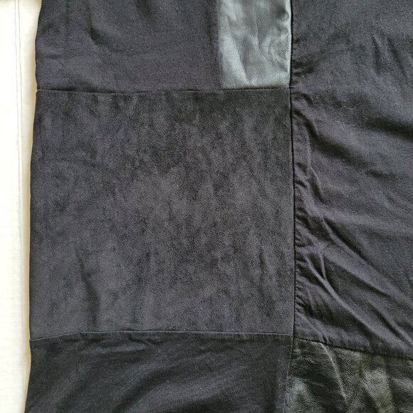 Zara Man black t-shirt short sleeved top with faux leather patches size small - Picture 9 of 10